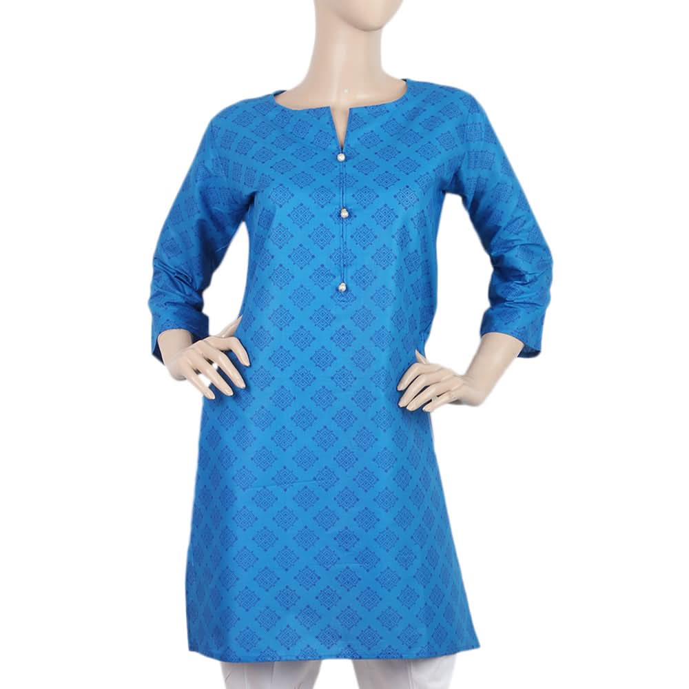 Women's Printed Kurti - Blue - A, Women, Ready Kurtis, Chase Value, Chase Value