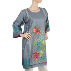 Women's Embroidered Kurti 15 - Steel Blue, Women, Ready Kurtis, Chase Value, Chase Value