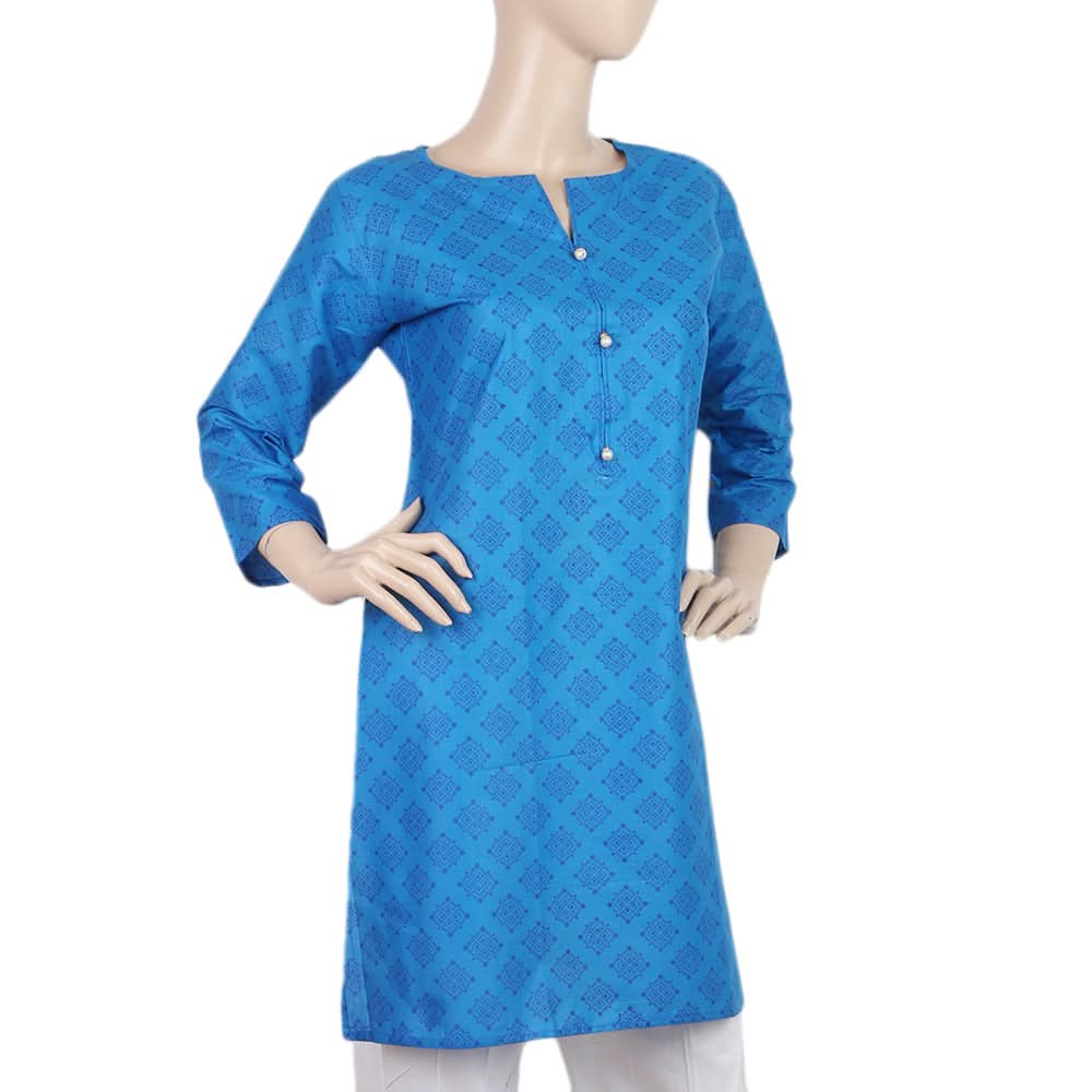 Women's Printed Kurti - Blue - A, Women, Ready Kurtis, Chase Value, Chase Value