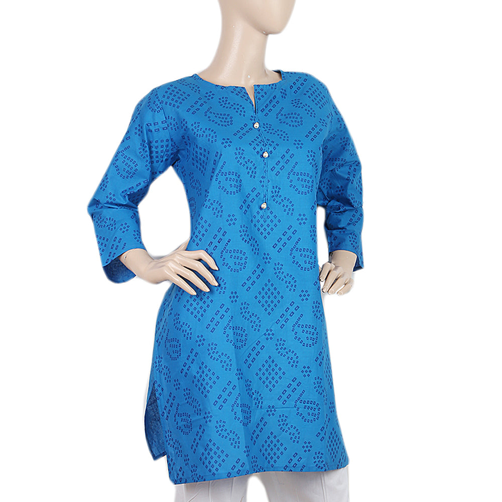 Women's Printed Kurti - Blue - C, Women, Ready Kurtis, Chase Value, Chase Value