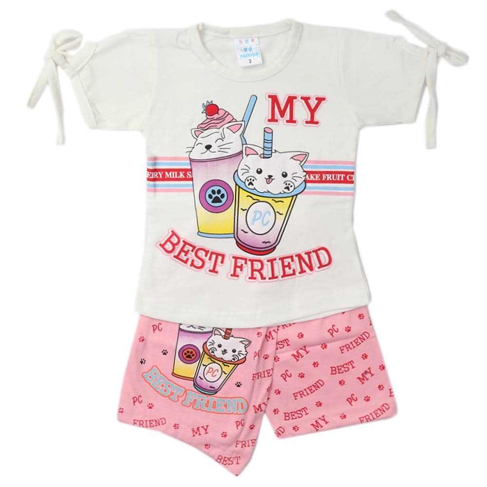 Newborn Girls Half Sleeves Suit - Pink, Kids, Newborn Girls Sets And Suits, Chase Value, Chase Value