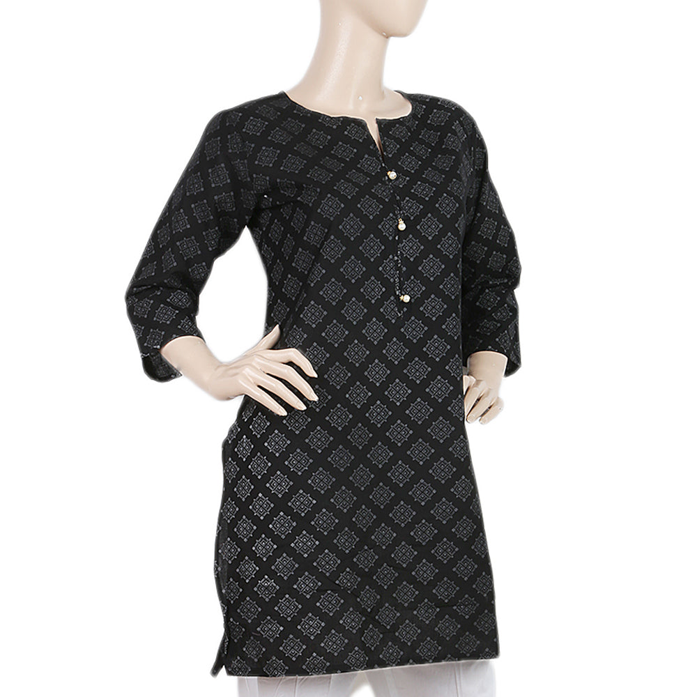 Women's Printed Kurti - Black - A, Women, Ready Kurtis, Chase Value, Chase Value
