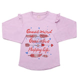Girls Full Sleeves Jersey T-Shirt - Purple, Kids, Girls T-Shirts, Chase Value, Chase Value