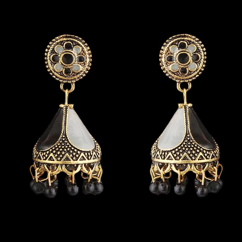 Women's Fancy Ear Jhumki -  Black, Women, Earrings & Tops, Chase Value, Chase Value