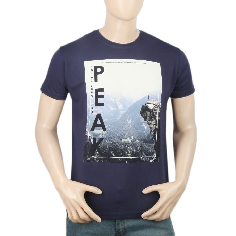 Men's Half Sleeves T-Shirt - Navy Blue, Men, T-Shirts And Polos, Chase Value, Chase Value