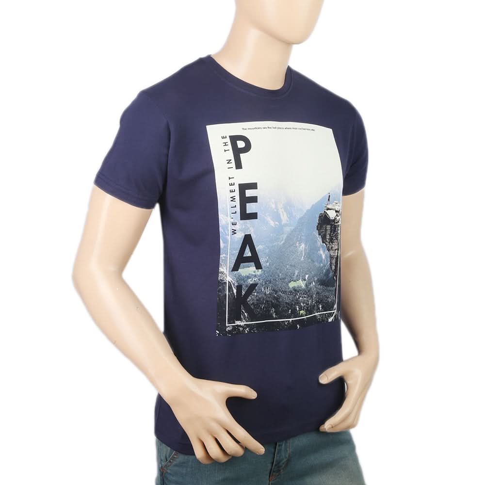 Men's Half Sleeves T-Shirt - Navy Blue, Men, T-Shirts And Polos, Chase Value, Chase Value