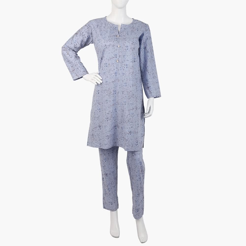 Women's Printed 2Pcs Suit - Blue, Women Shalwar Suits, Chase Value, Chase Value