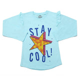 Girls Full Sleeves Jersey T-Shirt - Light Blue, Kids, Girls T-Shirts, Chase Value, Chase Value