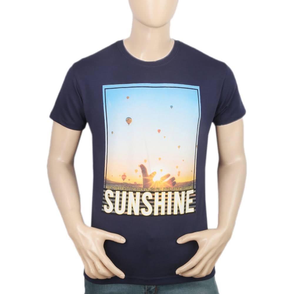 Men's Half Sleeves T-Shirt - Navy Blue, Men, T-Shirts And Polos, Chase Value, Chase Value