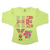 Girls Full Sleeves Jersey T-Shirt - Light Green, Kids, Girls T-Shirts, Chase Value, Chase Value