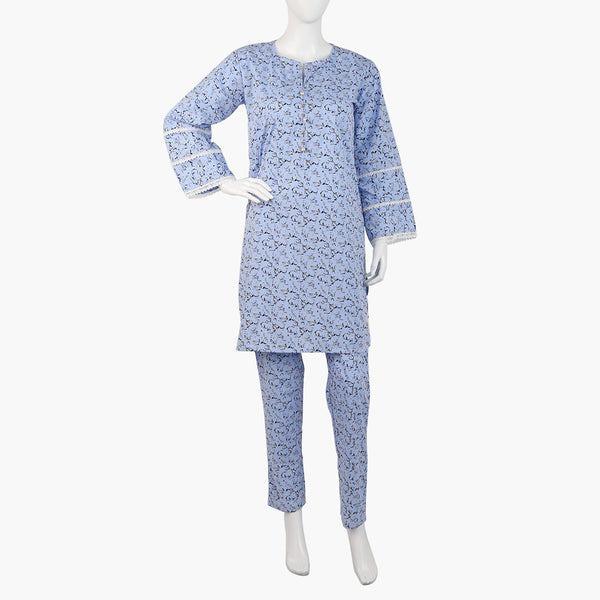Women's Printed 2Pcs Suit - Light Blue, Women Shalwar Suits, Chase Value, Chase Value