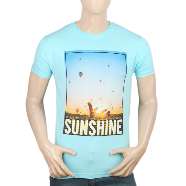 Men's Half Sleeves T-Shirt - Sky Blue, Men, T-Shirts And Polos, Chase Value, Chase Value