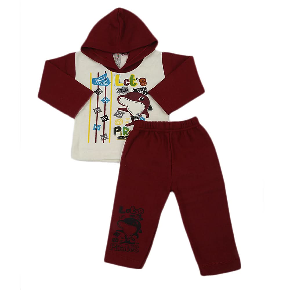 Newborn Boys Polar Full Sleeves Suit 8868 - Maroon, Kids, New Born Boys Sets And Suits, Chase Value, Chase Value