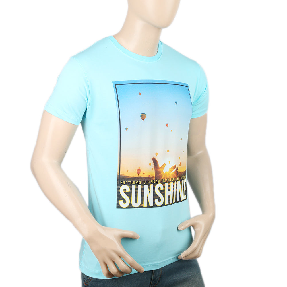 Men's Half Sleeves T-Shirt - Sky Blue, Men, T-Shirts And Polos, Chase Value, Chase Value