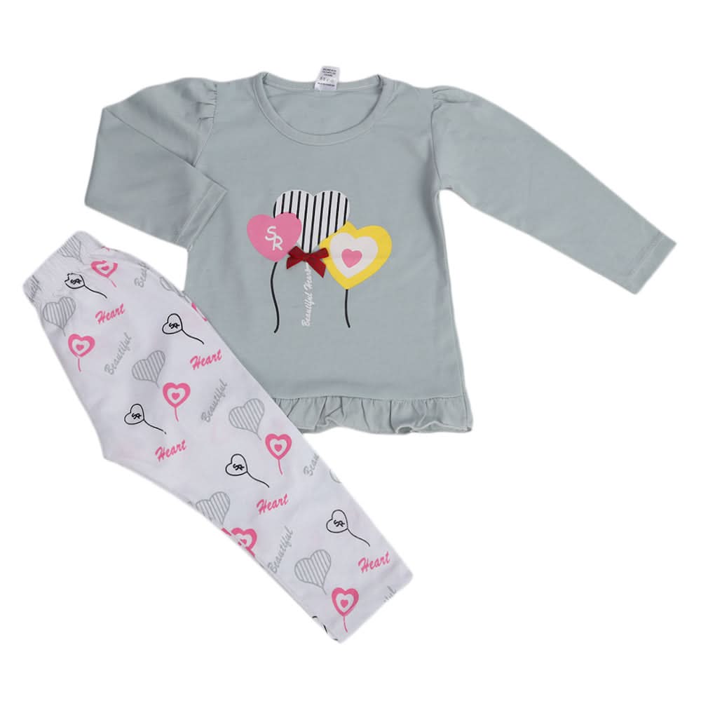 Girls Pajama Suit - Grey, Kids, Girls Sets And Suits, Chase Value, Chase Value