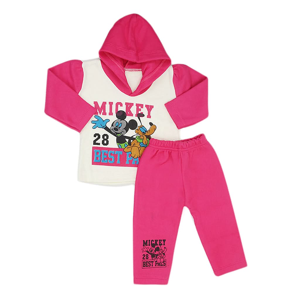 Newborn Girls Polar Full Sleeves Suit 8891 - Pink, Kids, New Born Girls Sets And Suits, Chase Value, Chase Value
