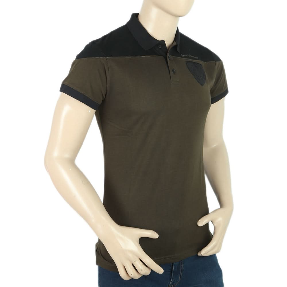 Men's Half Sleeves Polo Shirt - Olive Green, Men, T-Shirts And Polos, Chase Value, Chase Value