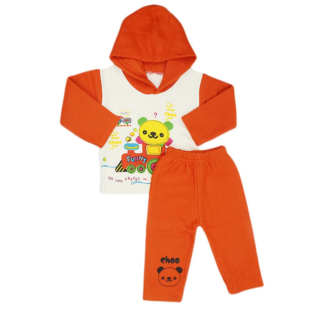 Newborn Boys Polar Full Sleeves Suit 8869 - Rust, Kids, New Born Boys Sets And Suits, Chase Value, Chase Value