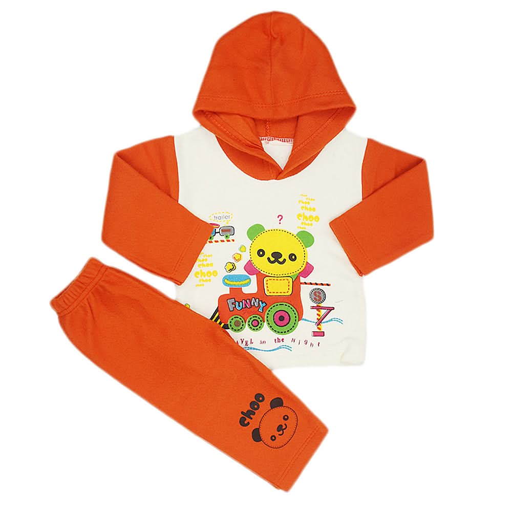 Newborn Boys Polar Full Sleeves Suit 8869 - Rust, Kids, New Born Boys Sets And Suits, Chase Value, Chase Value