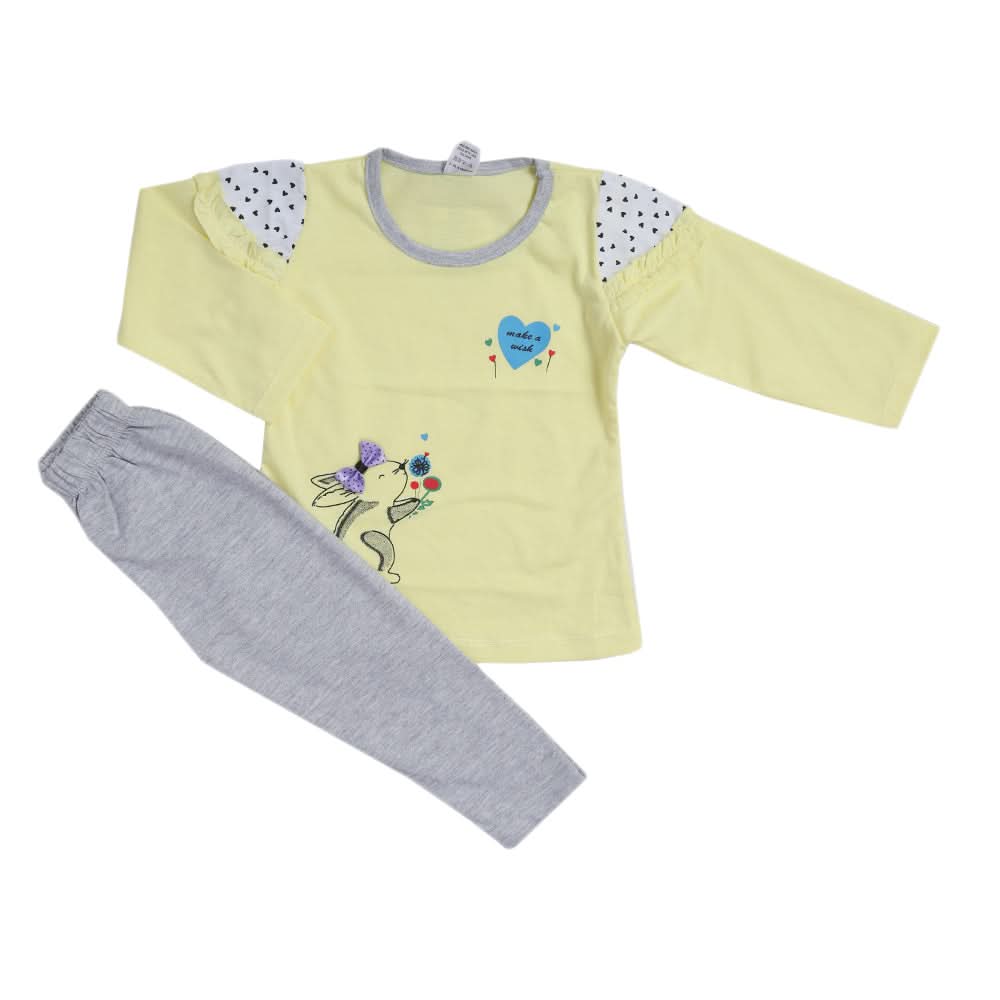 Girls Pajama Suit - Lemon, Kids, Girls Sets And Suits, Chase Value, Chase Value
