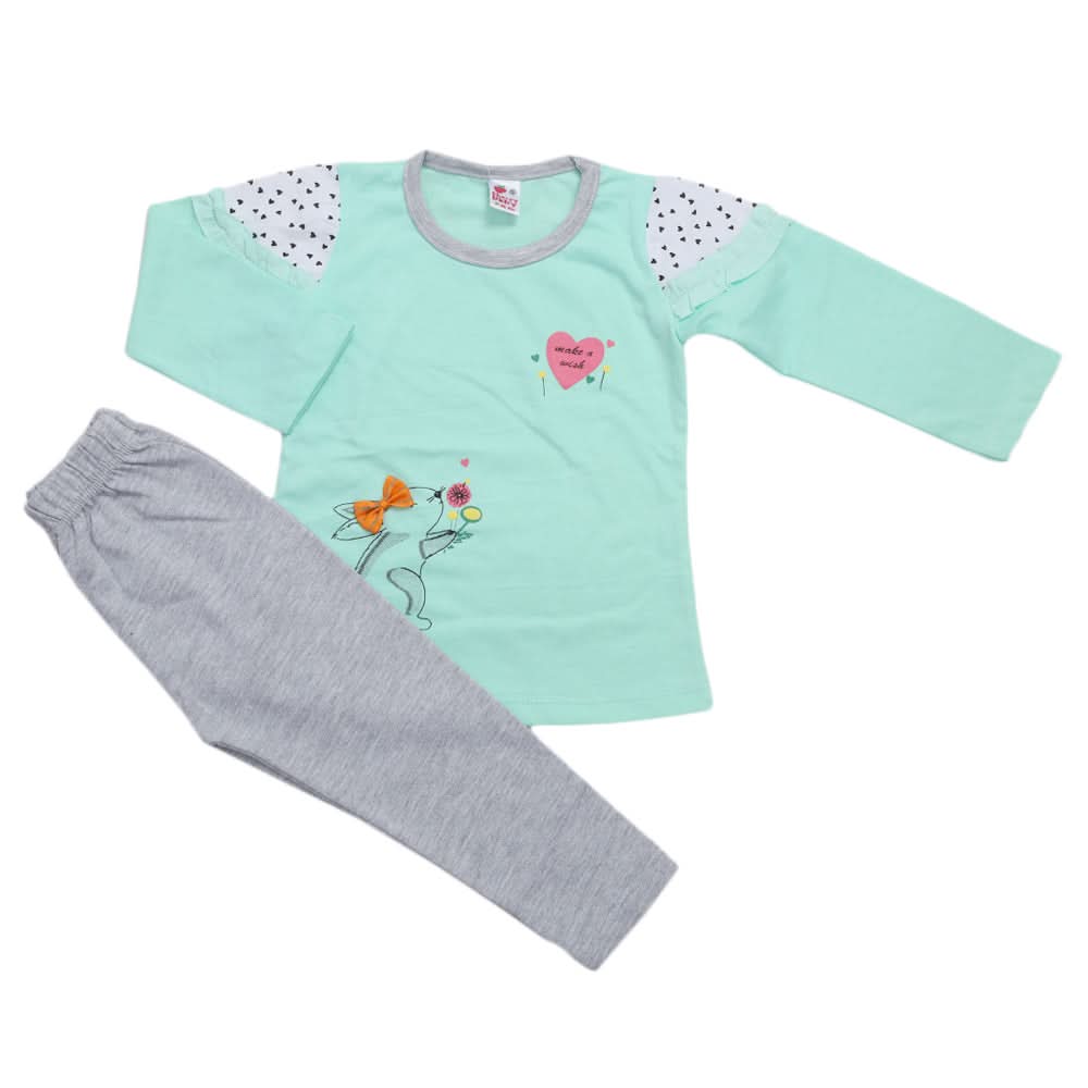 Girls Pajama Suit - Cyan, Kids, Girls Sets And Suits, Chase Value, Chase Value