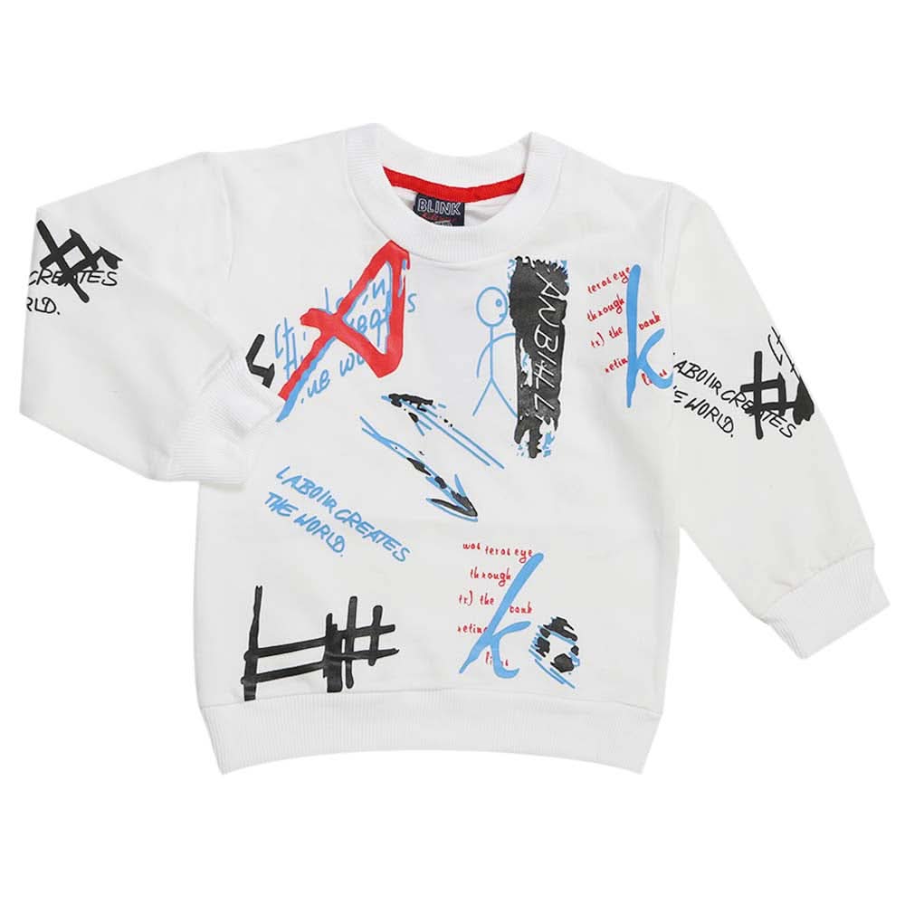 Boys Sweat Shirt - White, Boys Hoodies & Sweat Shirts, Chase Value, Chase Value