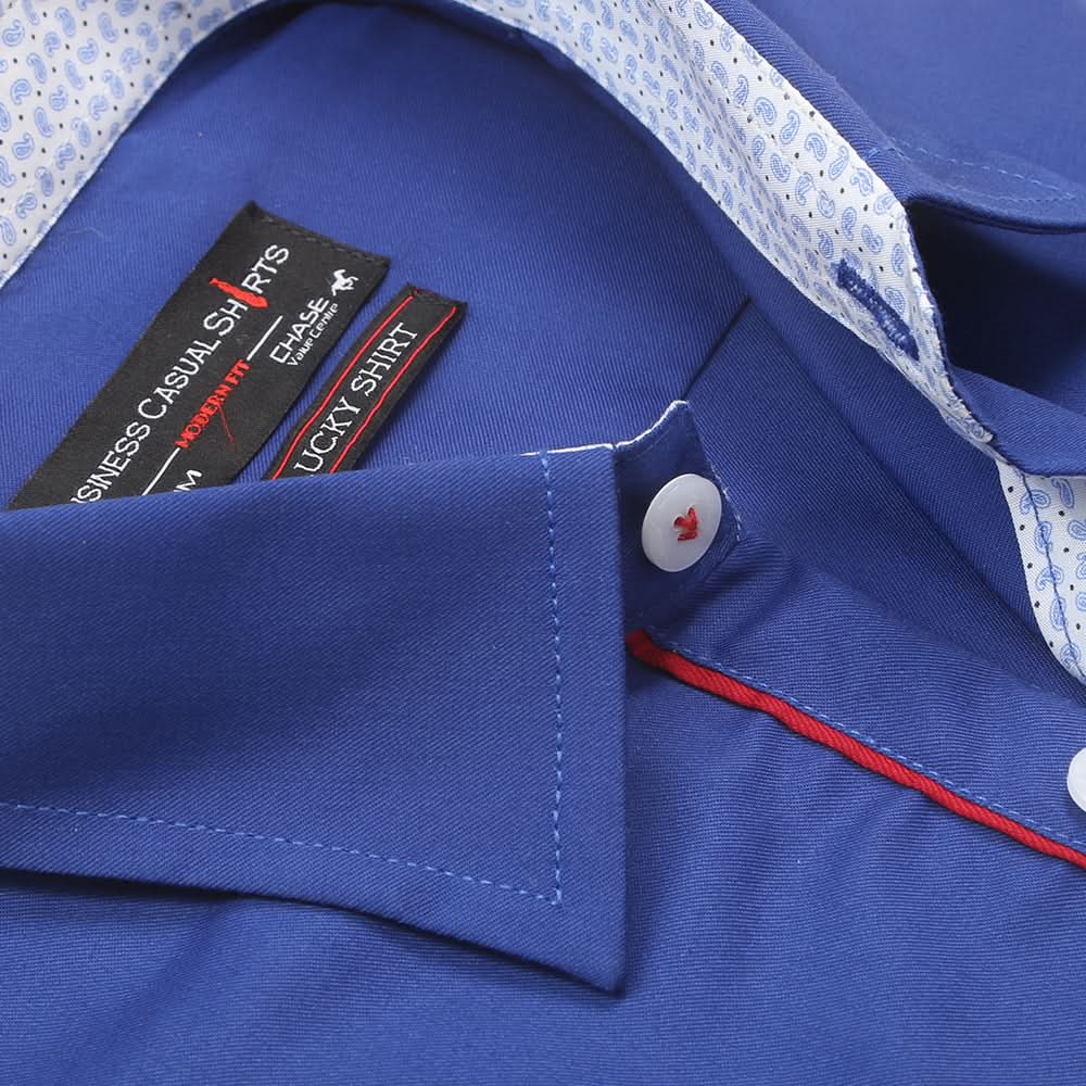 Men's Business Casual Full Sleeves Plain Shirt -A - Navy Blue, Men, T-Shirts And Polos, Chase Value, Chase Value