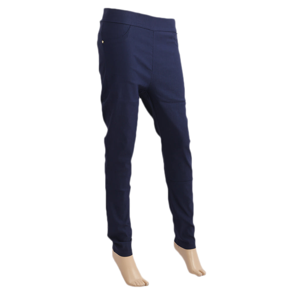 Women's Cotton Pant - Navy Blue, Women Pants & Tights, Chase Value, Chase Value