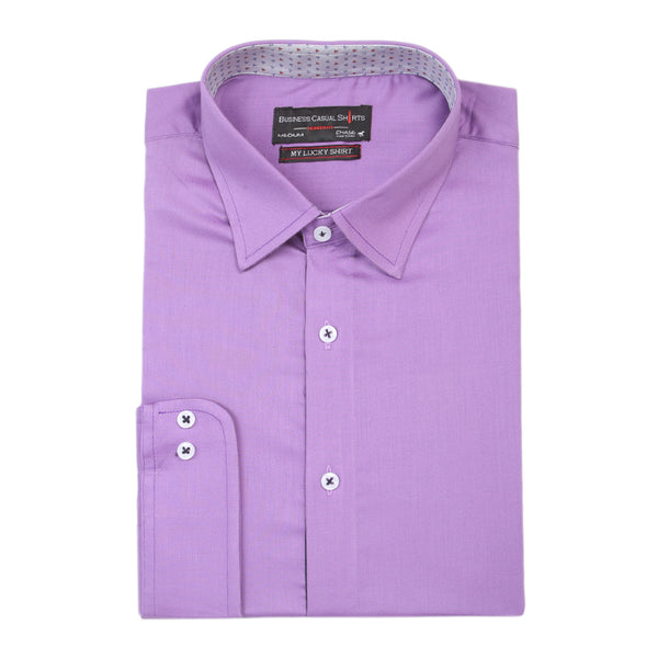 Men's Business Casual Full Sleeves Plain Shirt -A - Dark Purple, Men, T-Shirts And Polos, Chase Value, Chase Value