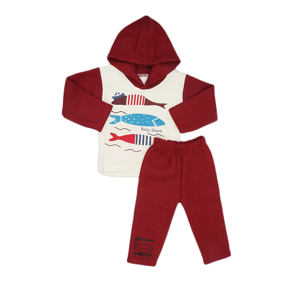 Newborn Boys Polar Full Sleeves Suit 8870 - Maroon, Kids, New Born Boys Sets And Suits, Chase Value, Chase Value
