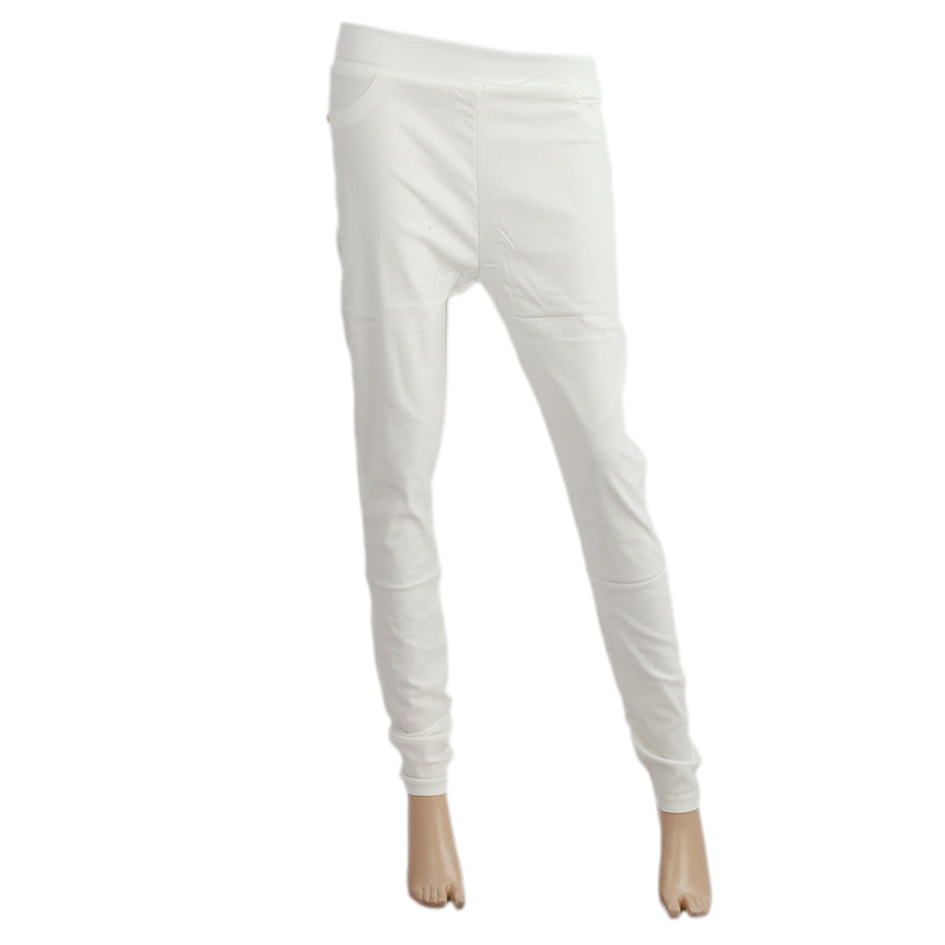 Women's Cotton Pant - Off White, Women Pants & Tights, Chase Value, Chase Value