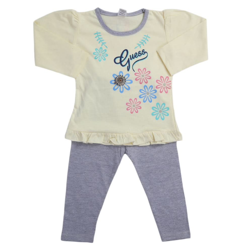 Girls Pajama Suit - Lemon, Kids, Girls Sets And Suits, Chase Value, Chase Value