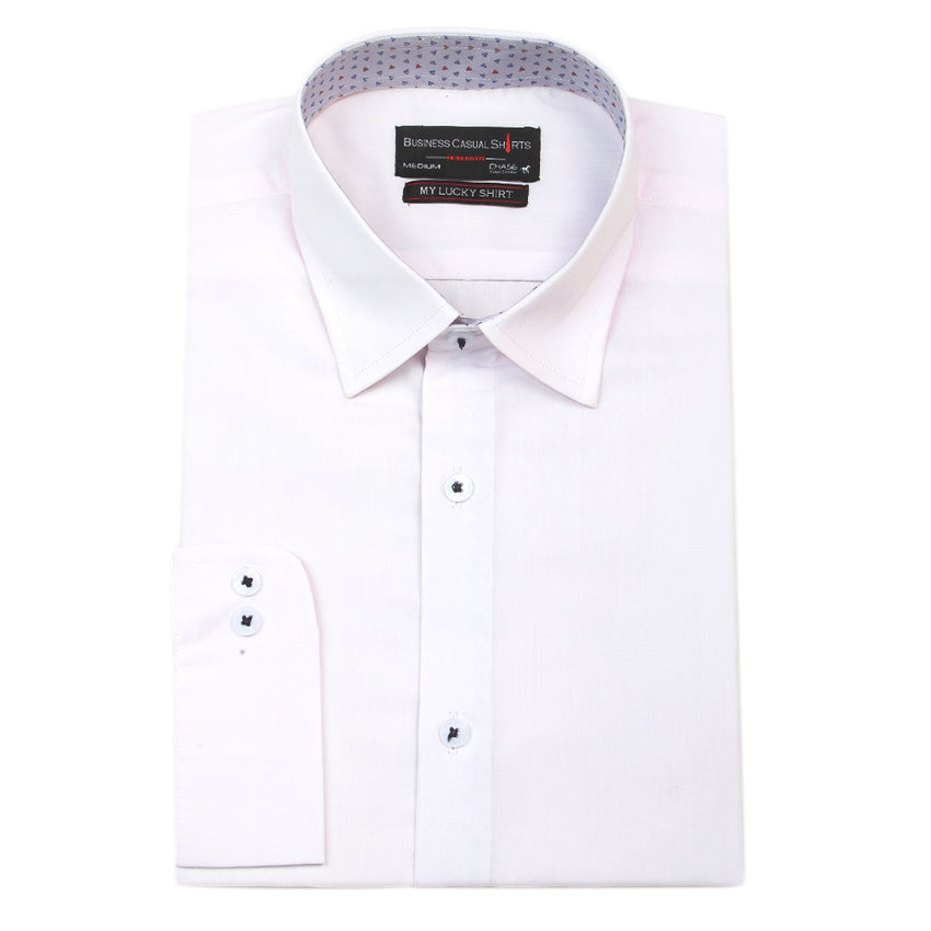 Men's Business Casual Full Sleeves Plain Shirt -A - White, Men, T-Shirts And Polos, Chase Value, Chase Value