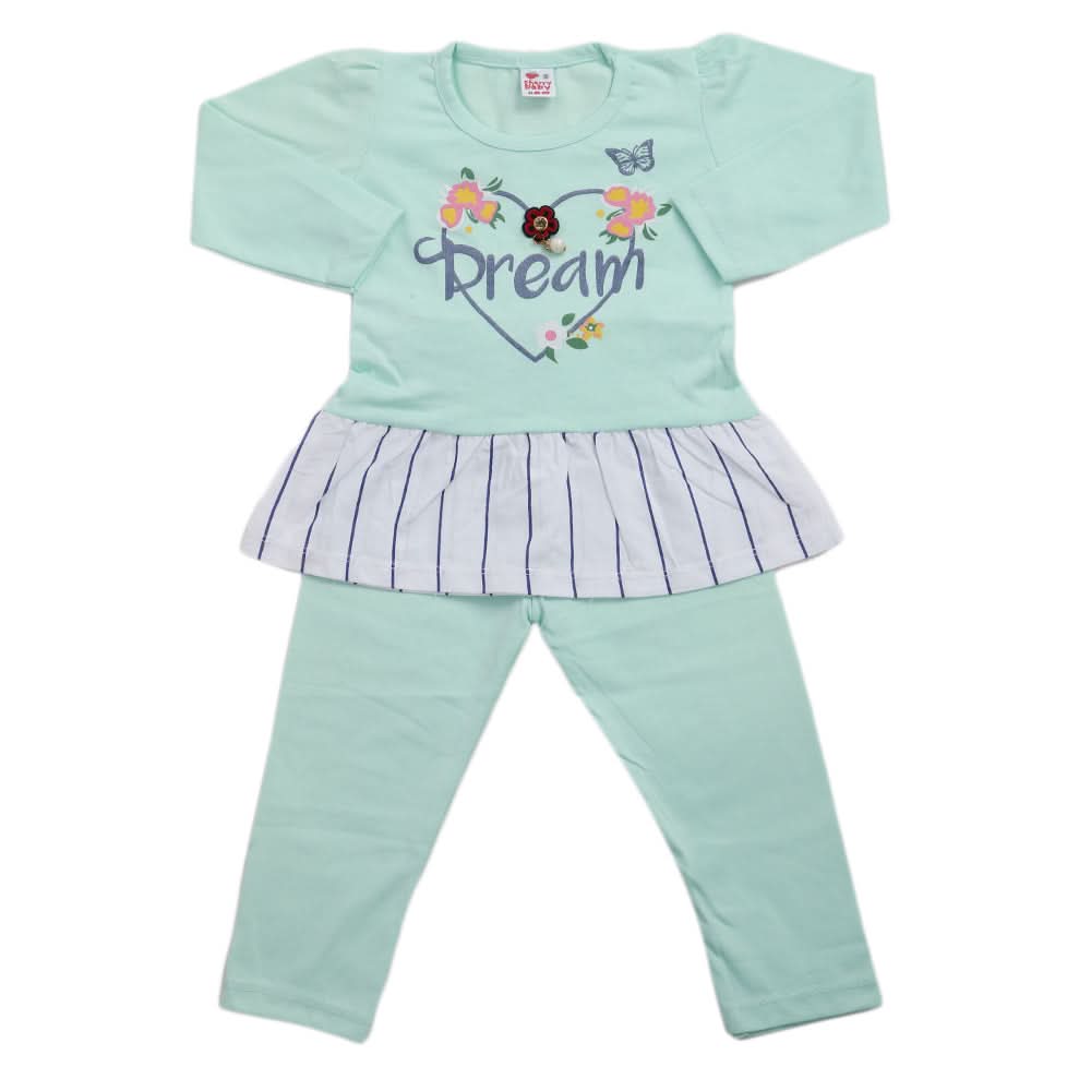 Girls Pajama Suit - Cyan, Kids, Girls Sets And Suits, Chase Value, Chase Value
