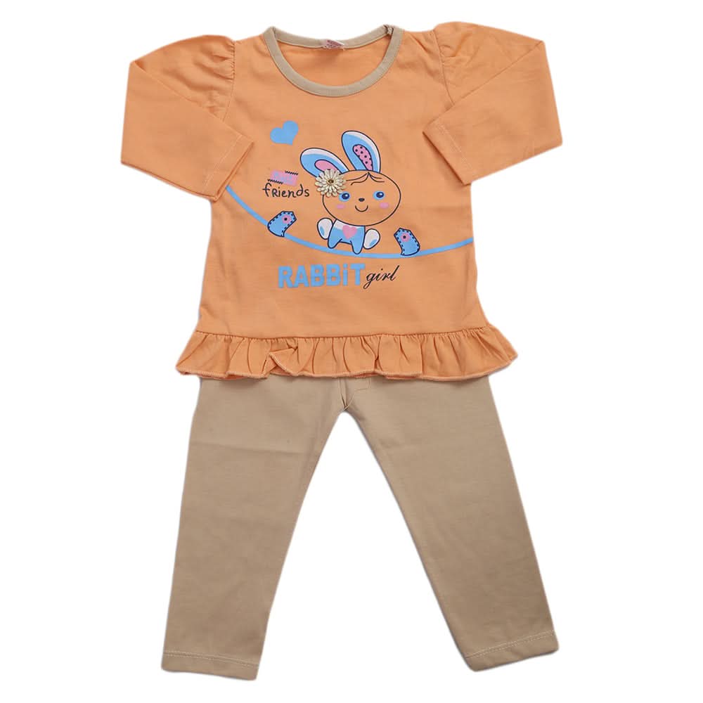 Girls Pajama Suit - Peach, Kids, Girls Sets And Suits, Chase Value, Chase Value