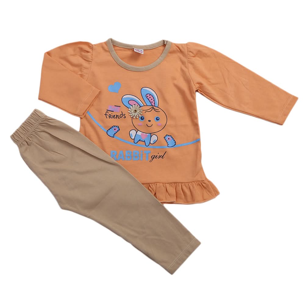 Girls Pajama Suit - Peach, Kids, Girls Sets And Suits, Chase Value, Chase Value