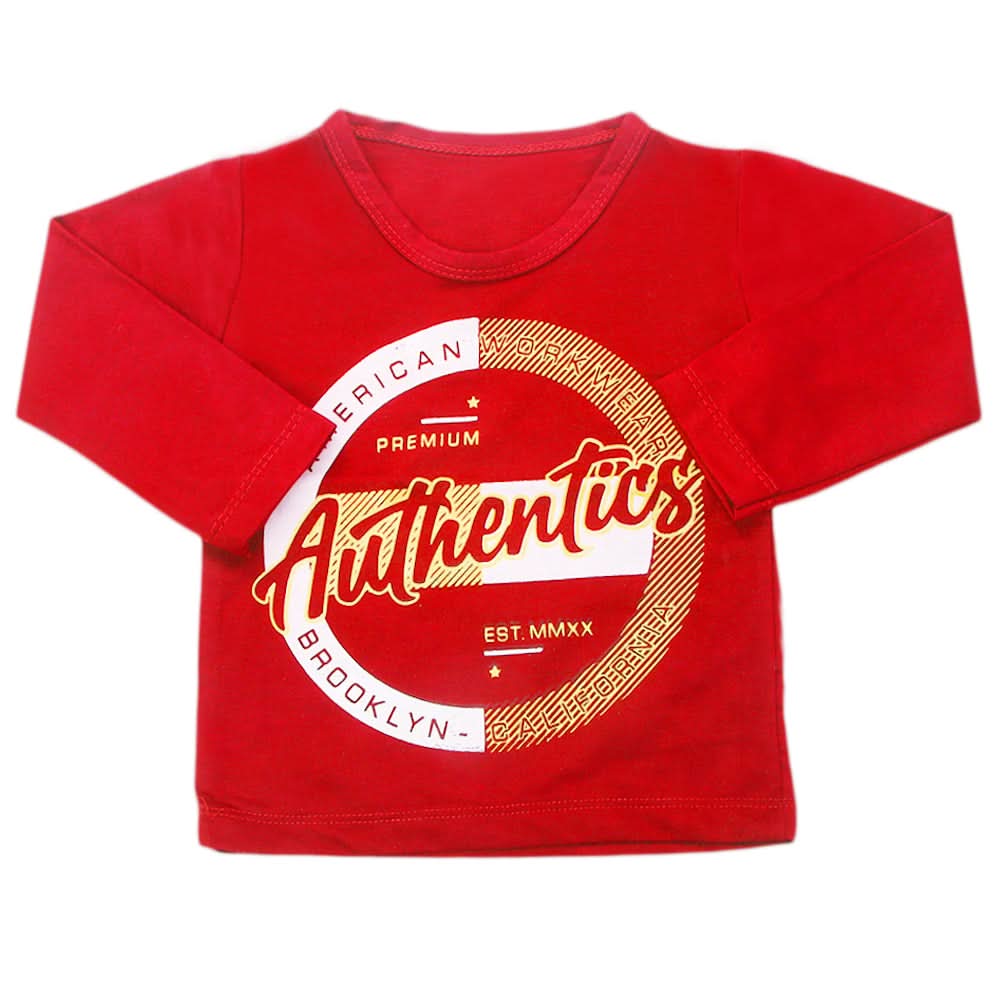 Boys Full Sleeves T-Shirt - Red, Kids, Boys T-Shirts, Chase Value, Chase Value