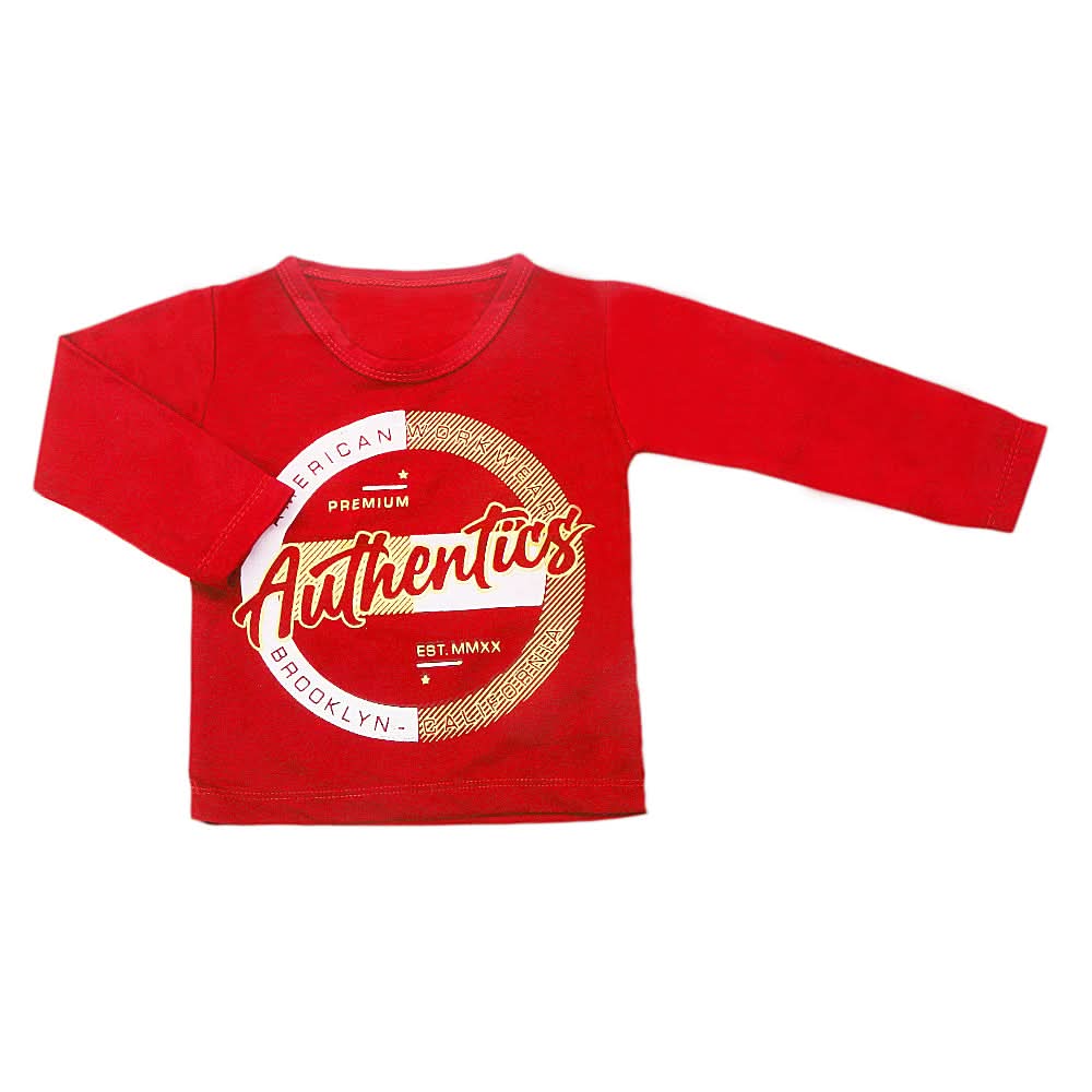 Boys Full Sleeves T-Shirt - Red, Kids, Boys T-Shirts, Chase Value, Chase Value