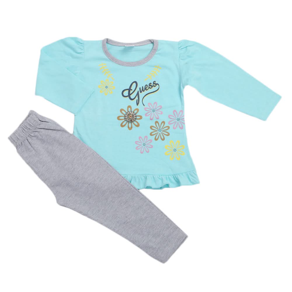 Girls Pajama Suit - Sea Green, Kids, Girls Sets And Suits, Chase Value, Chase Value