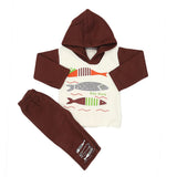 Newborn Boys Polar Full Sleeves Suit 8870 - Dark Brown, Kids, New Born Boys Sets And Suits, Chase Value, Chase Value