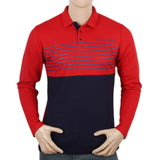Men's Full Sleeves Polo T-Shirt - Red, Men's T-Shirts & Polos, Chase Value, Chase Value