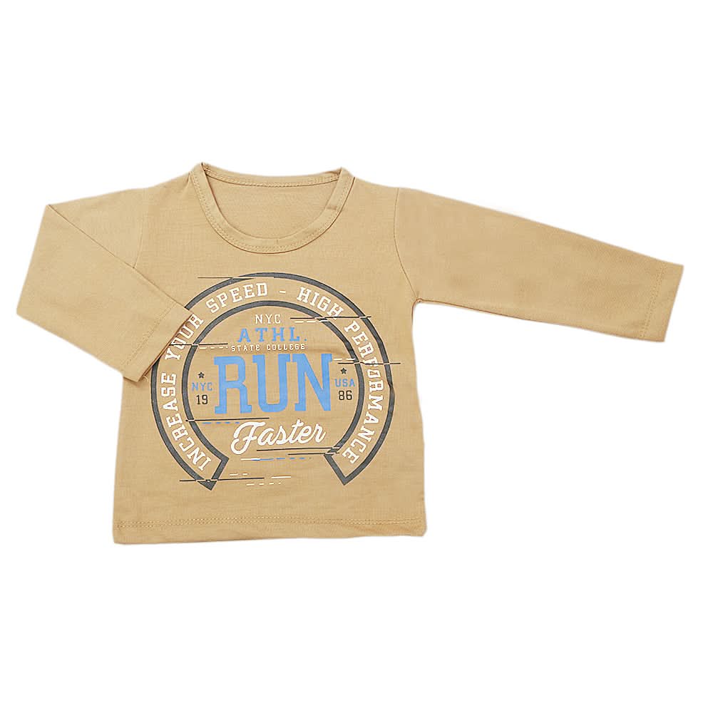 Boy's Full Sleeves T-Shirt - Brown, Kids, Boys T-Shirts, Chase Value, Chase Value