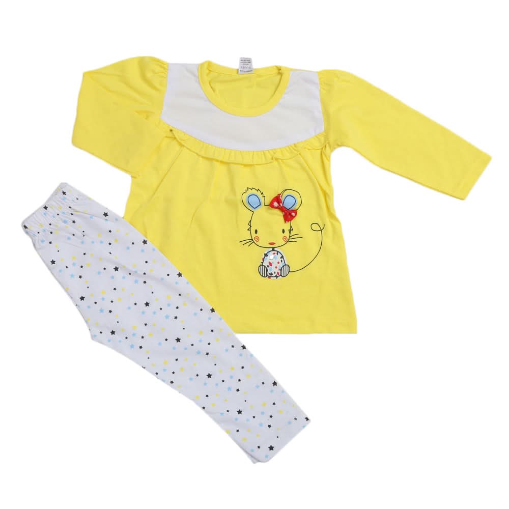 Girls Pajama Suit - Yellow, Kids, Girls Sets And Suits, Chase Value, Chase Value