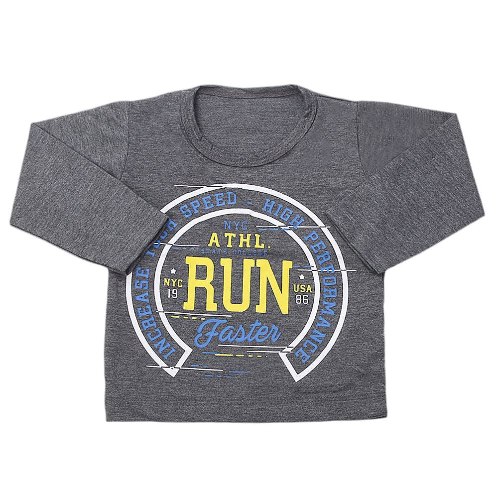 Boy's Full Sleeves T-Shirt - Drak Grey, Kids, Boys T-Shirts, Chase Value, Chase Value