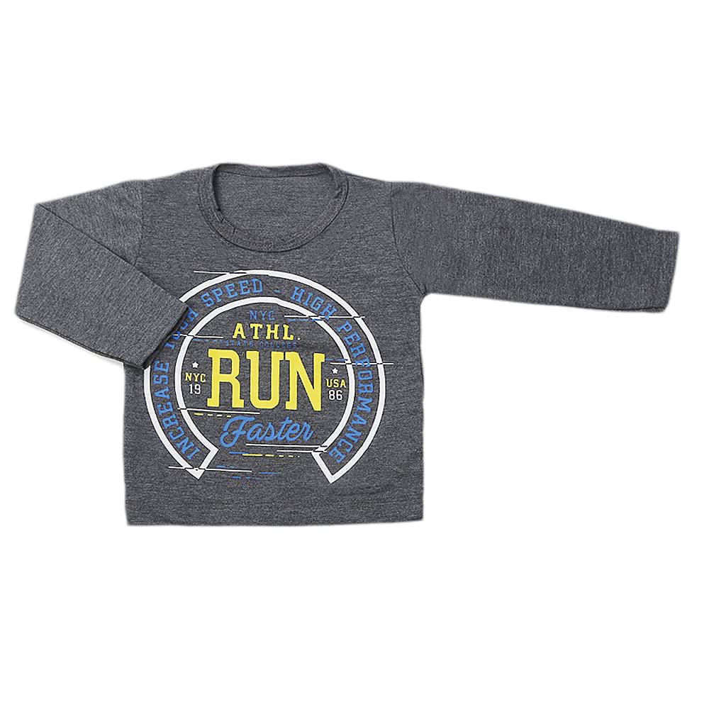 Boy's Full Sleeves T-Shirt - Drak Grey, Kids, Boys T-Shirts, Chase Value, Chase Value