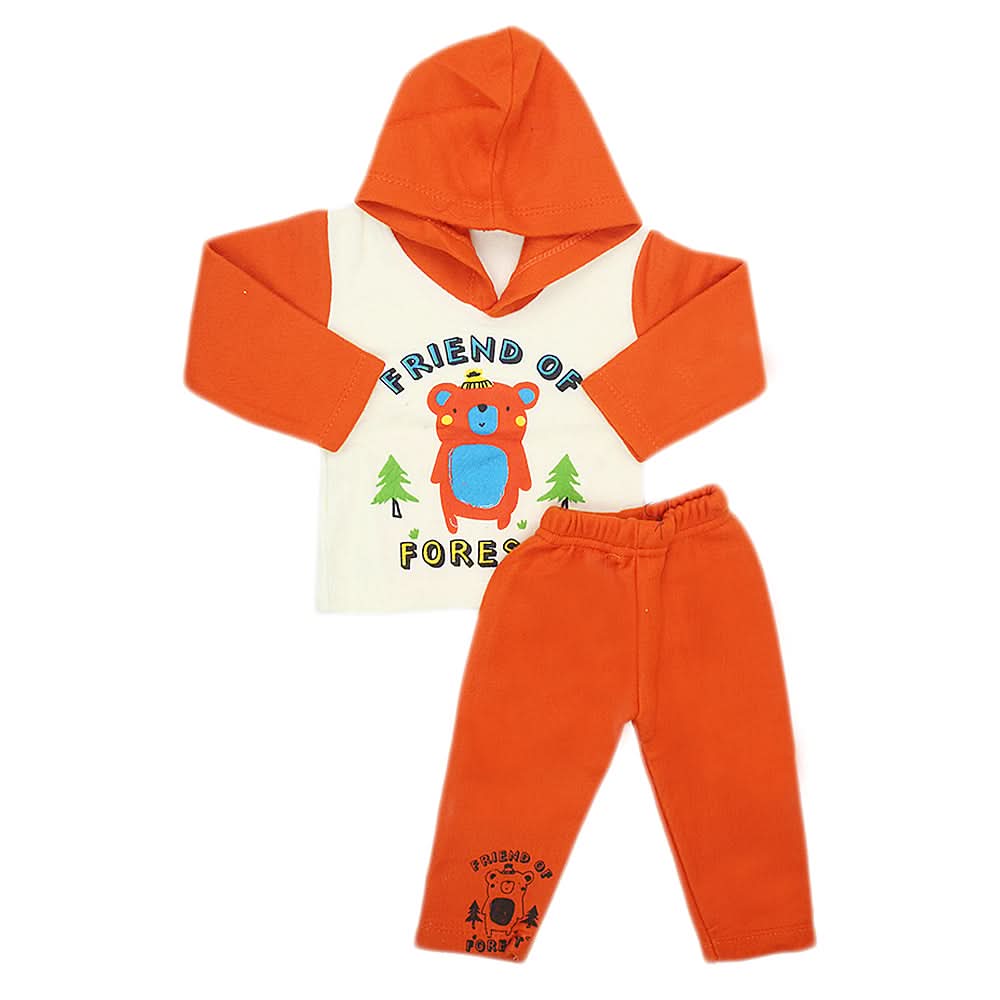 Newborn Boys Polar Full Sleeves Suit 8871 - Rust, Kids, New Born Boys Sets And Suits, Chase Value, Chase Value