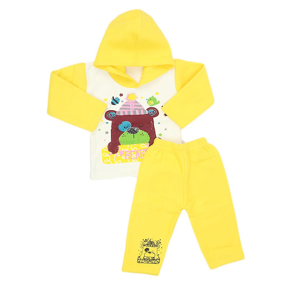 Newborn Boys Polar Full Sleeves Suit 8872 - Yellow, Kids, New Born Boys Sets And Suits, Chase Value, Chase Value