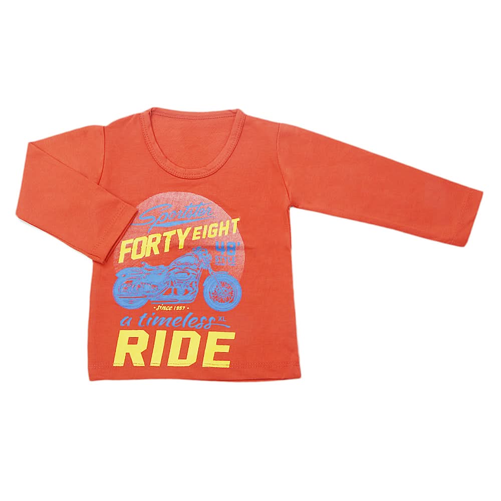 Boy's Full Sleeves T-Shirt - Rust, Kids, Boys T-Shirts, Chase Value, Chase Value