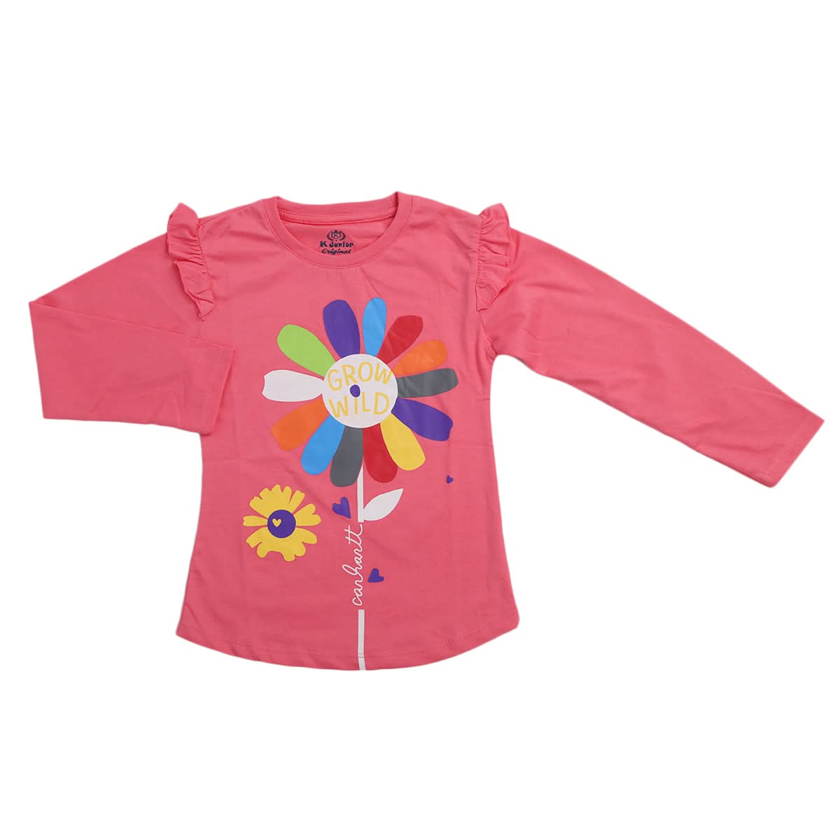 Girls Full Sleeves Jersey T-Shirt - Pink, Kids, Girls T-Shirts, Chase Value, Chase Value