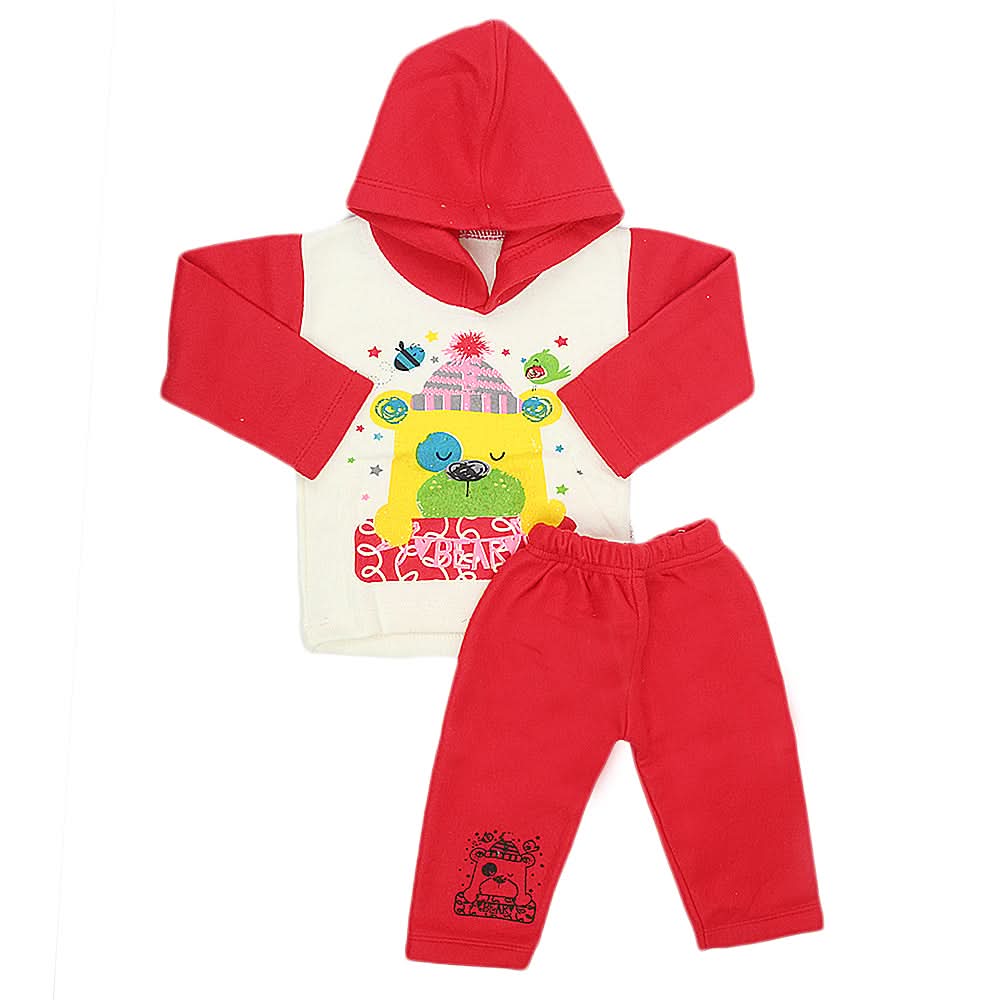 Newborn Boys Polar Full Sleeves Suit 8872 - Red, Kids, New Born Boys Sets And Suits, Chase Value, Chase Value